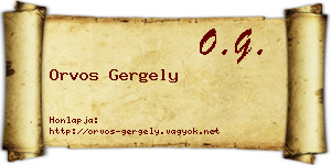 Orvos Gergely névjegykártya